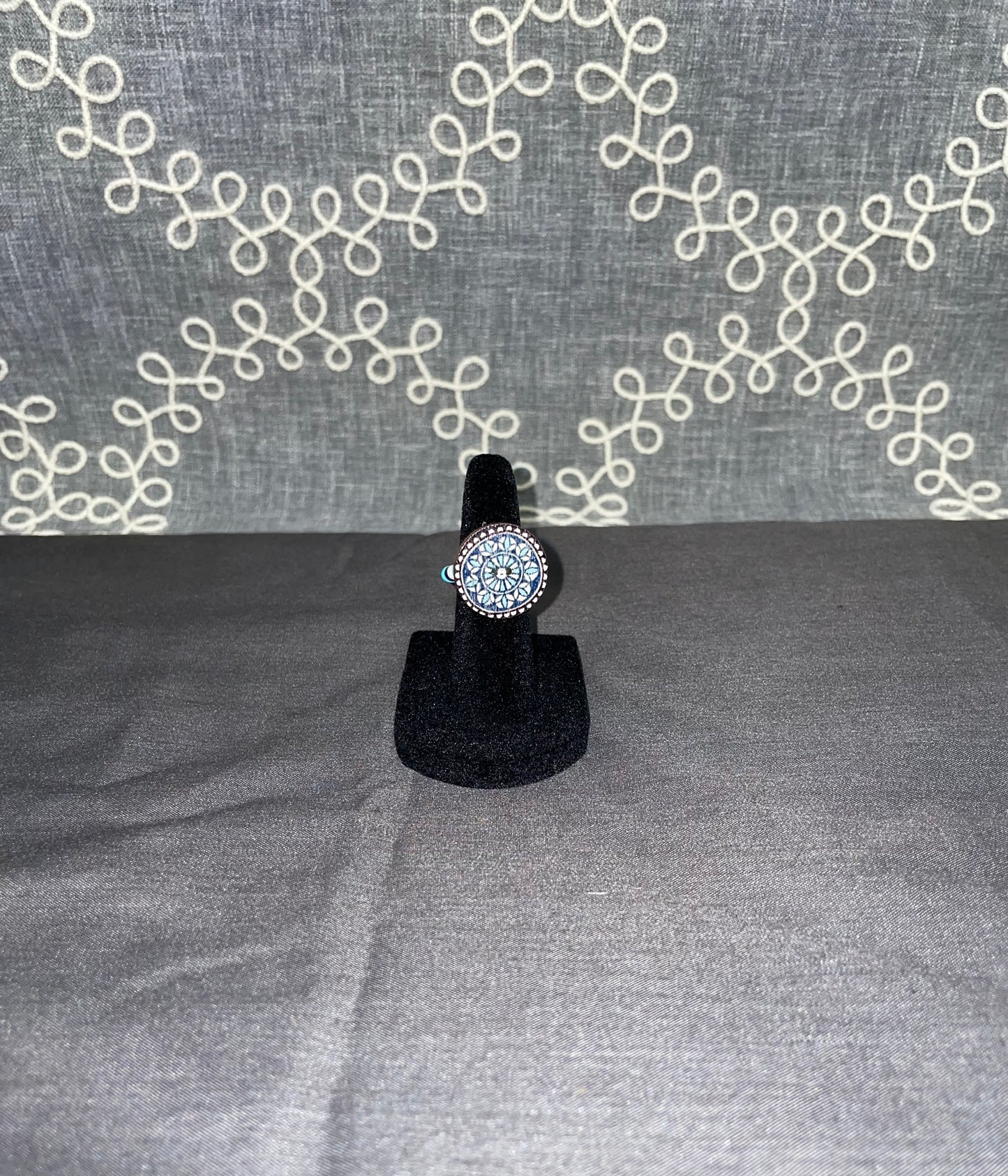 Frosted Blue Mosaic Ring