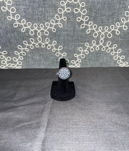 Frosted Blue Mosaic Ring