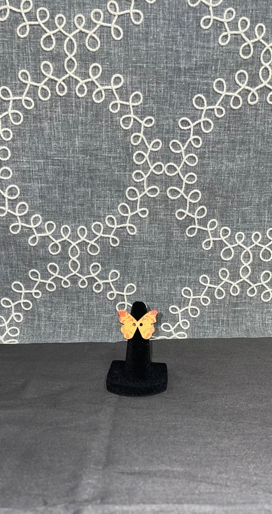 Peach Blossom Butterfly Ring